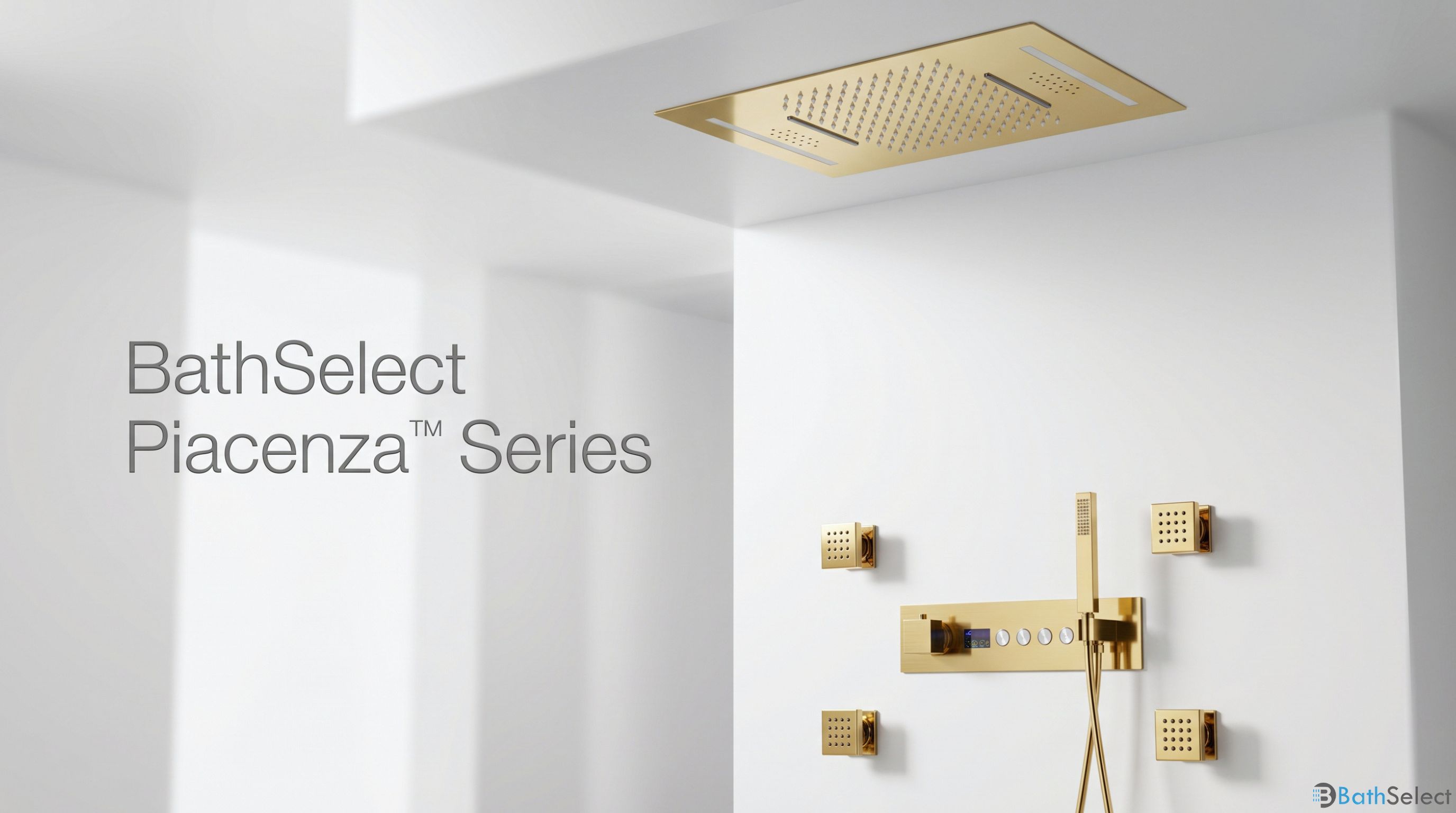 BathSelect Piacenza Series Gold LED Shower Set